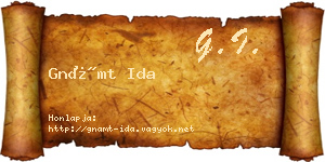 Gnámt Ida névjegykártya