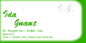 ida gnamt business card